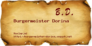 Burgermeister Dorina névjegykártya