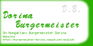 dorina burgermeister business card